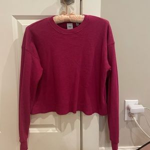 ARITZIA TNA PINK WAFFLE SHIRT